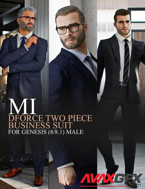 dForce MI Two-Piece Business Suit for Genesis 8 and 8.1 Males