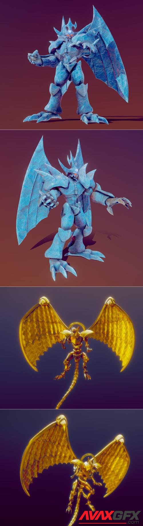 Yu-Gi-Oh! - Obelisk the Tormentor and Winged Dragon of Ra – 3D Print