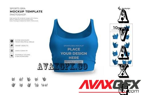 Sports Bra Mockup Template Set - 1989981