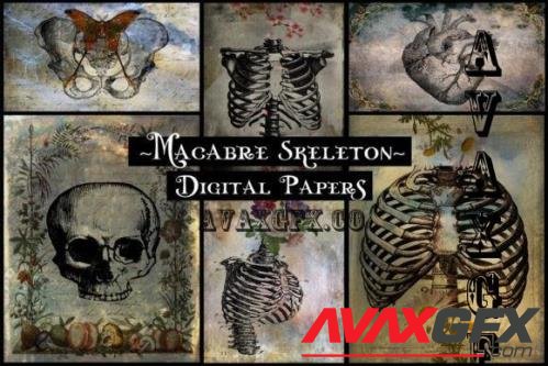 Macabre Skeleton Digital Papers