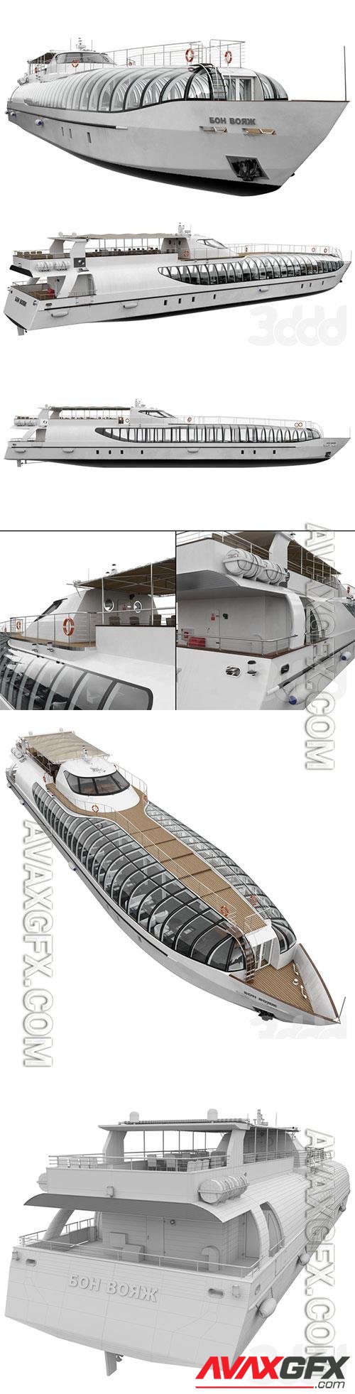 Radisson Royal Flotilla Yacht 3D Model