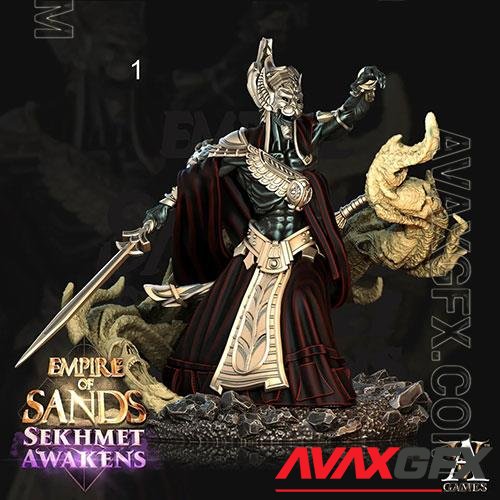 Sekhmet Awakens - Sandmancer Aristocrat Miniature 3D Print Model