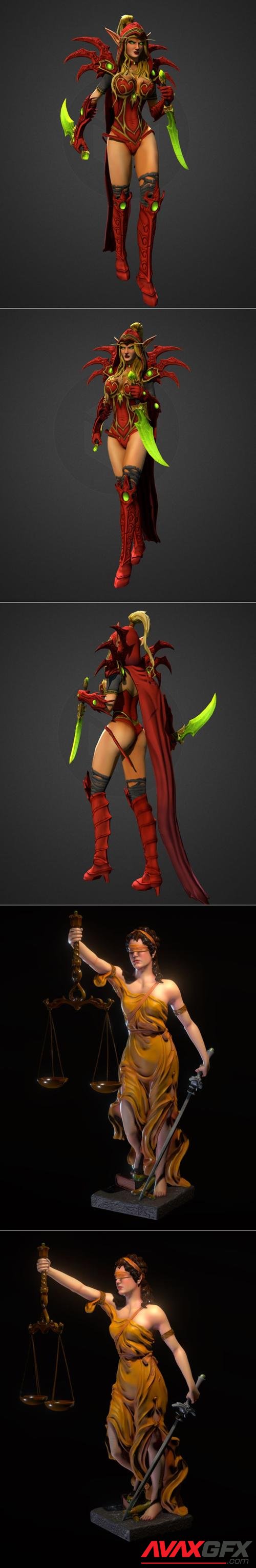 Valeera Sanguinar and Themis in color – 3D Print