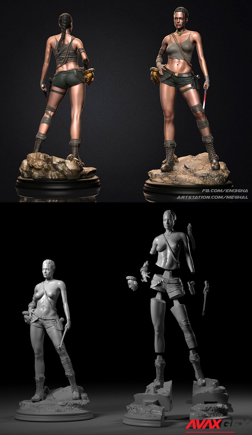 Angelina Jolie Lara Croft 3D Print