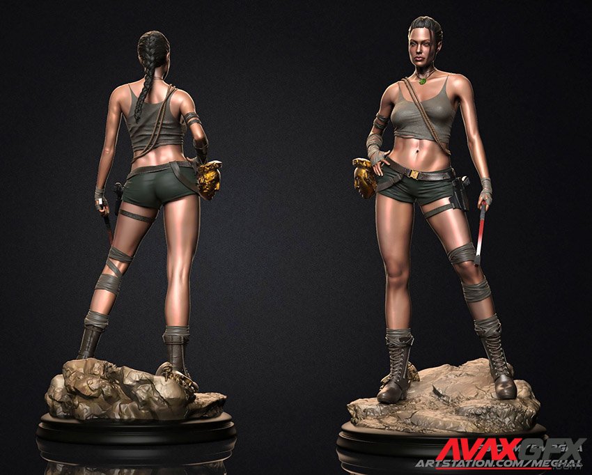 Angelina Jolie Lara Croft 3D Print