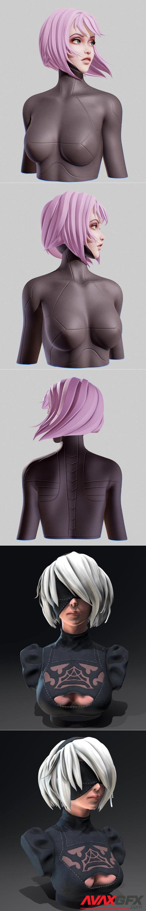 Android Remake and 2B Bust – 3D Print