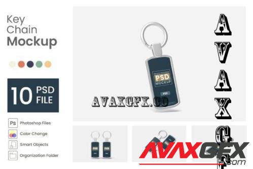 Key Chain Mockup - 10 PSD