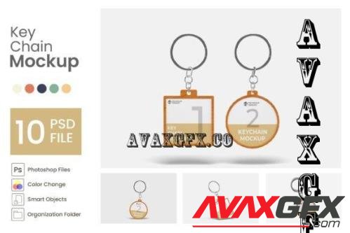 Key Chain Mockup 2 - 10 PSD