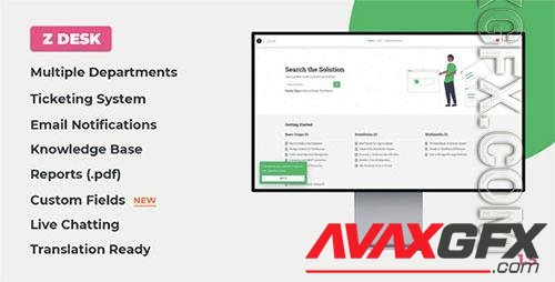 CodeCanyon - Z Desk v1.5 - Support Tickets System with Knowledge Base and FAQs - 33454477