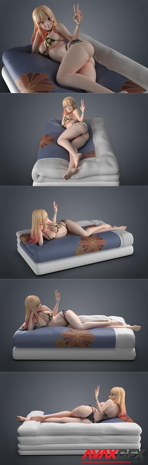 Marin Kitagawa on bed – 3D Print