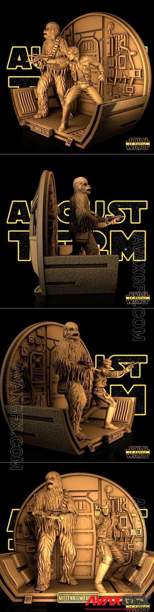 Han Solo and Chewbacca 3D STL