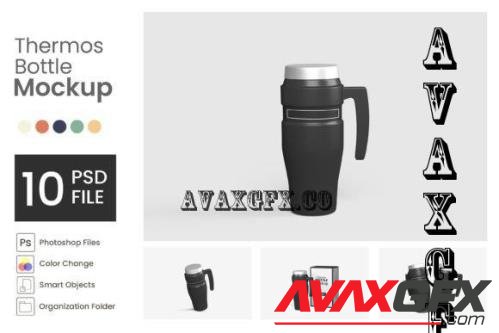 Thermos Bottle Mockup - 10 PSD