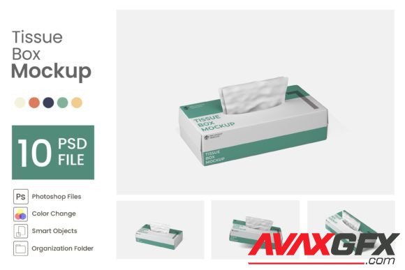 Tissue Box Mockup - 10 PSD