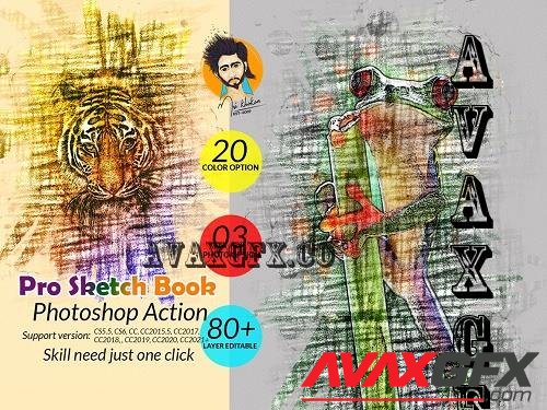 Pro Sketch Book Photoshop Action - 5796722