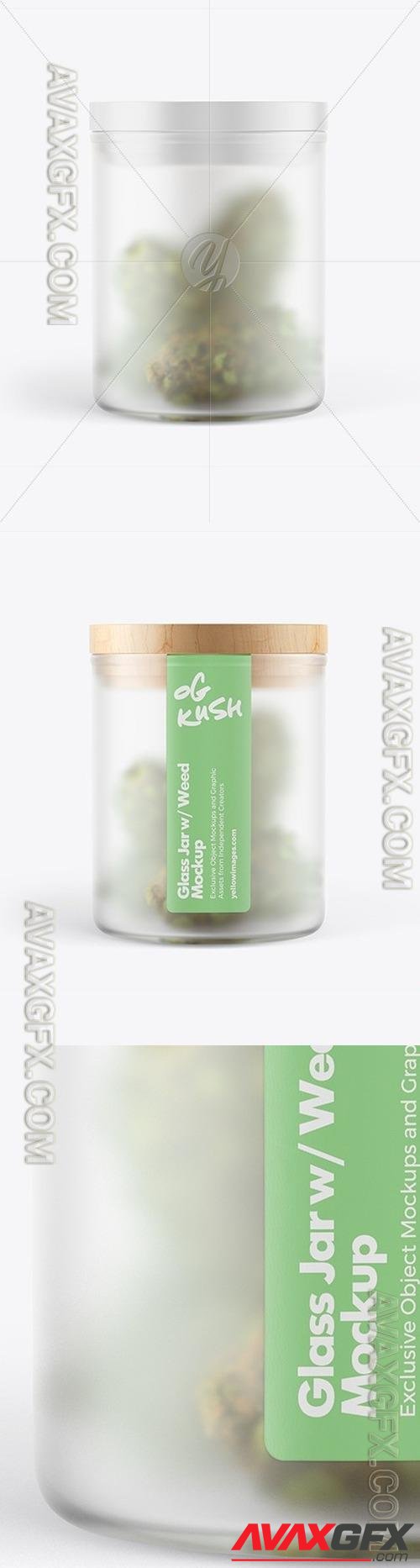 Frosted Glass Jar w/ Weed Buds Mockup 50222 TIF