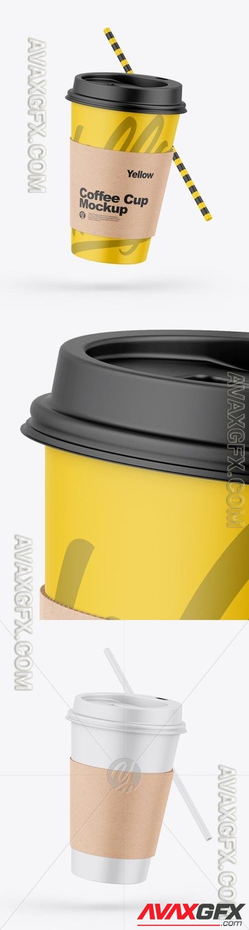 Matte Coffee Cup W/ Straw Mockup 51414 TIF