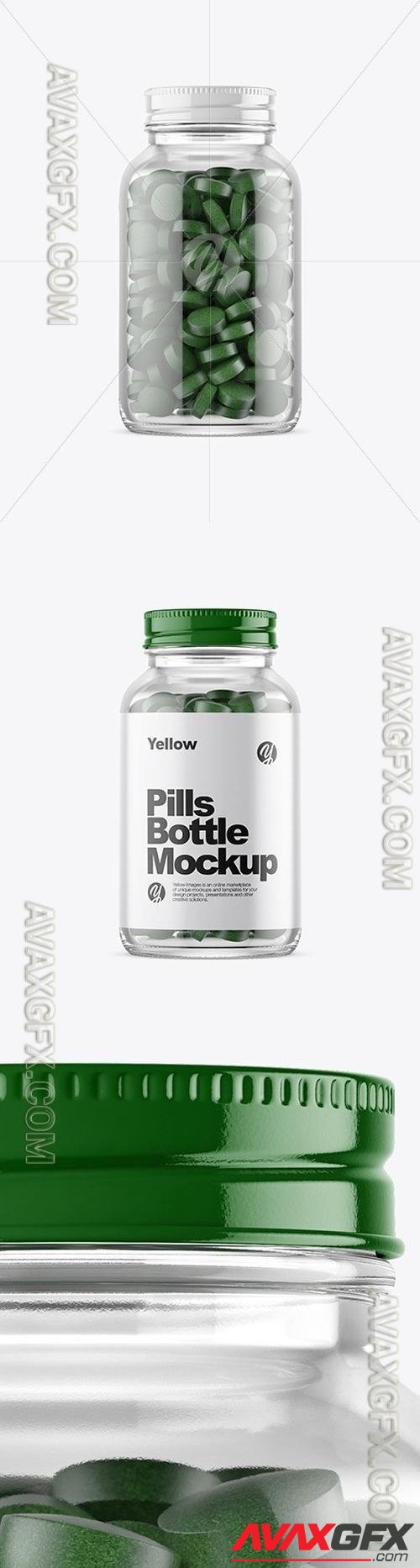 Clear Glass Bottle With Pills Mockup 51647 TIF