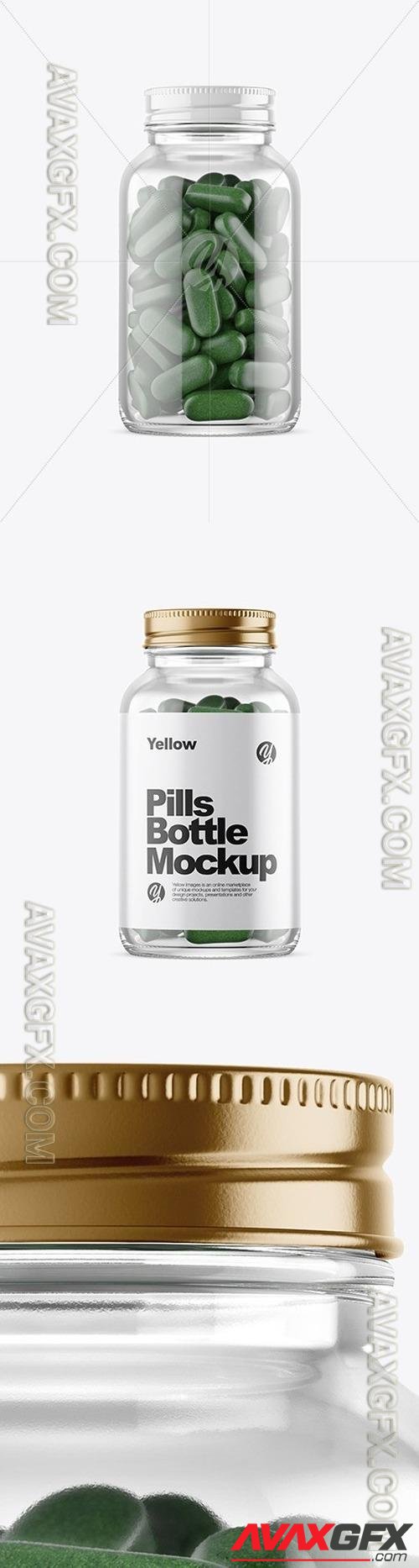 Clear Glass Bottle With Pills Mockup 51638 TIF
