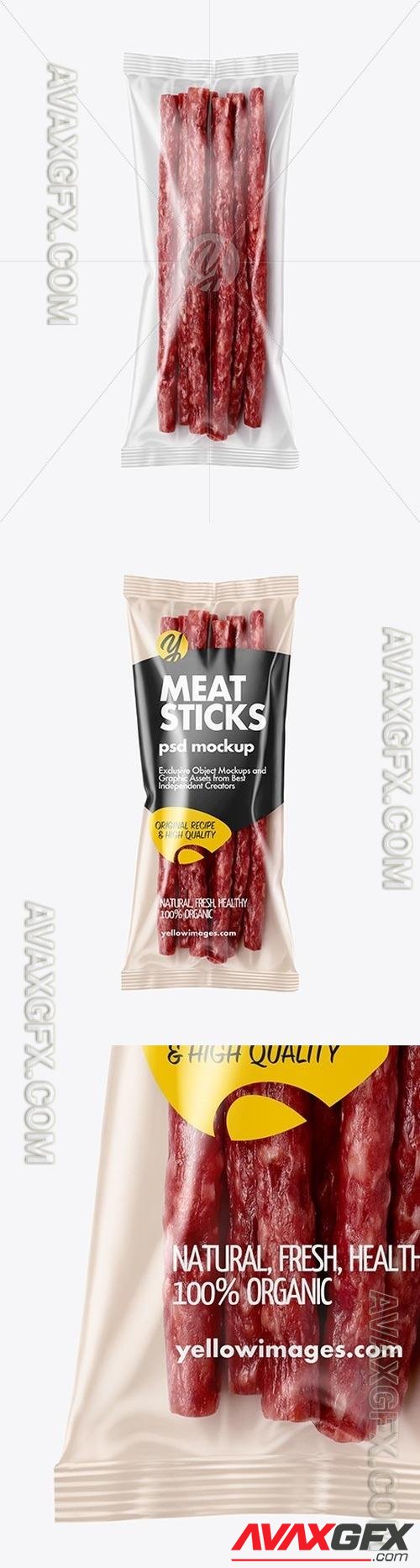 Plastic Bag With Meat Sticks Mockup 56427 TIF