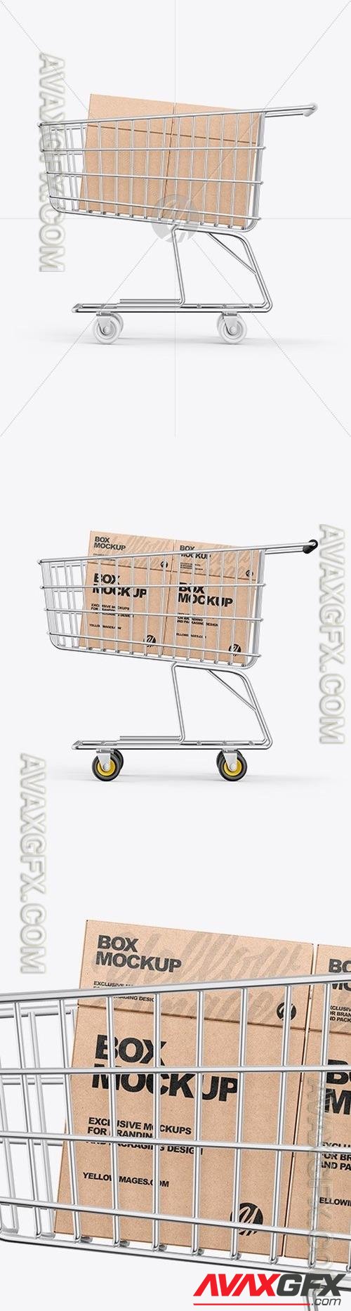 Shopping Cart W/ Kraft Boxes Mockup 58917 TIF
