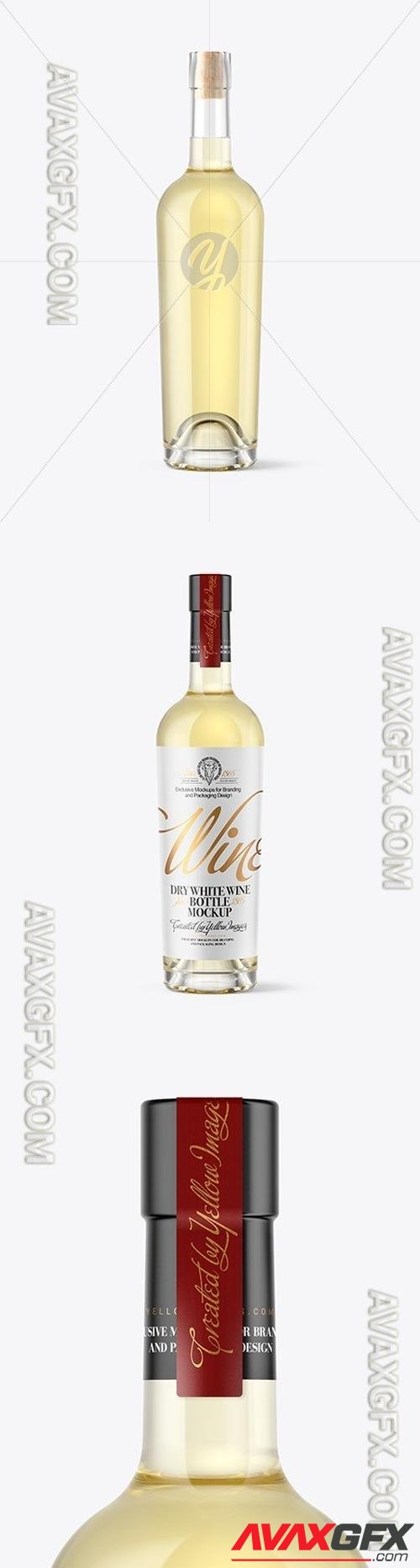 White Wine Bottle With Cork Mockup 46369 TIF