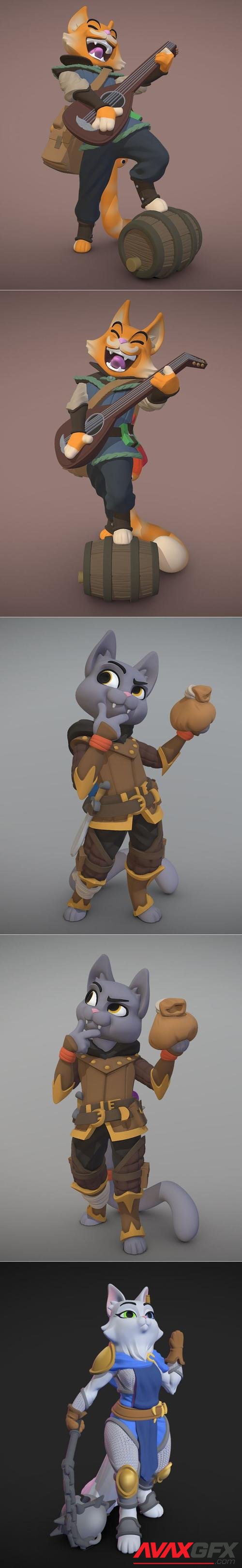 Adventure Cat - Bard, Rogue, Cleric – 3D Print