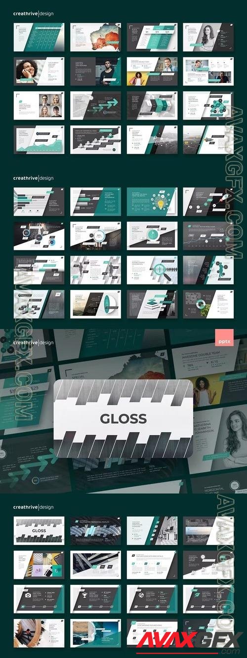 Gloss PowerPoint, Keynote Template