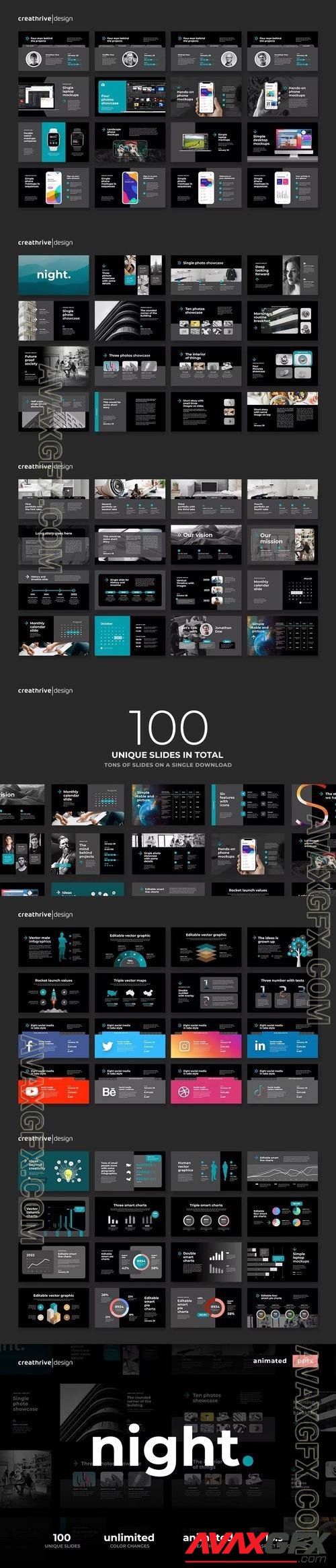 Night Animated PowerPoint Template
