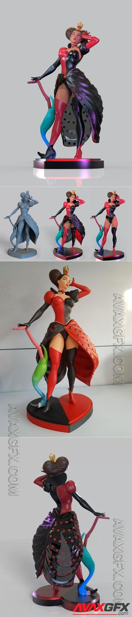 Queen of Hearts From Alice in Wonderland 3D STL