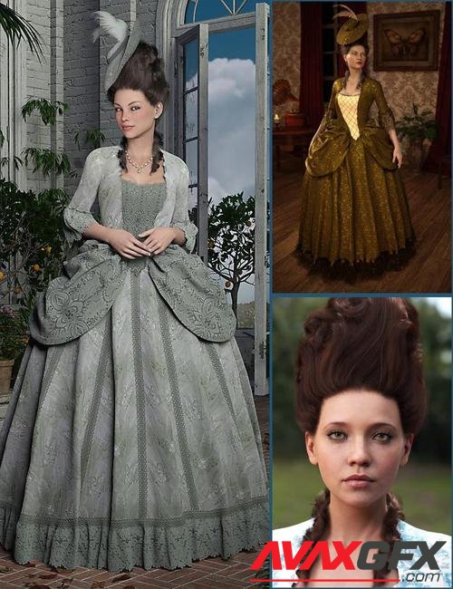 dForce Lady Cathryn Outfit and Hair Bundle