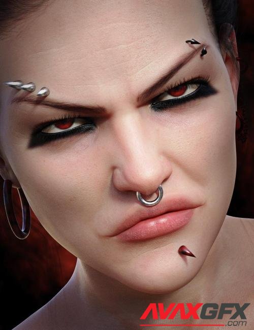 Devilish Piercing for Genesis 8 and 8.1 Females