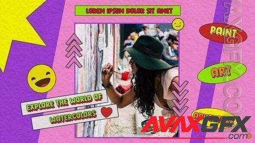 Funky Paper Colorful Graphics Slideshow Opener 38558228