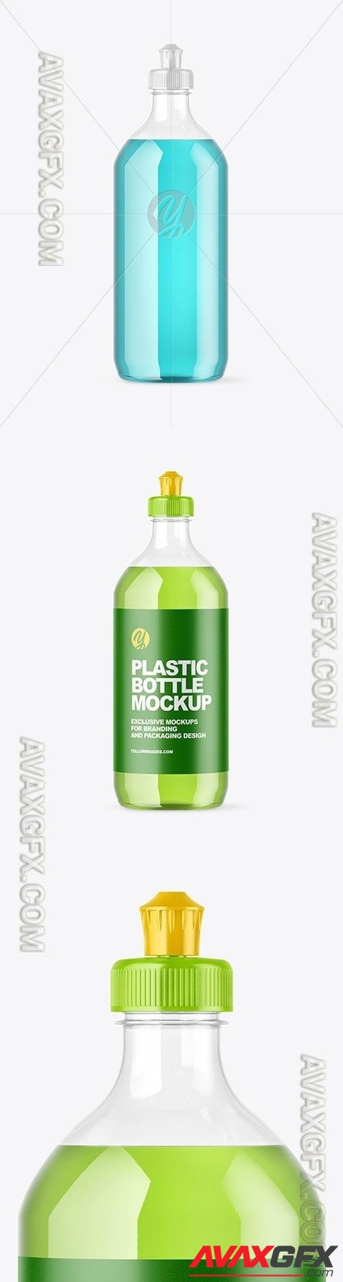 Clear Plastic Bottle with Squeeze Cap Mockup 47605 TIF