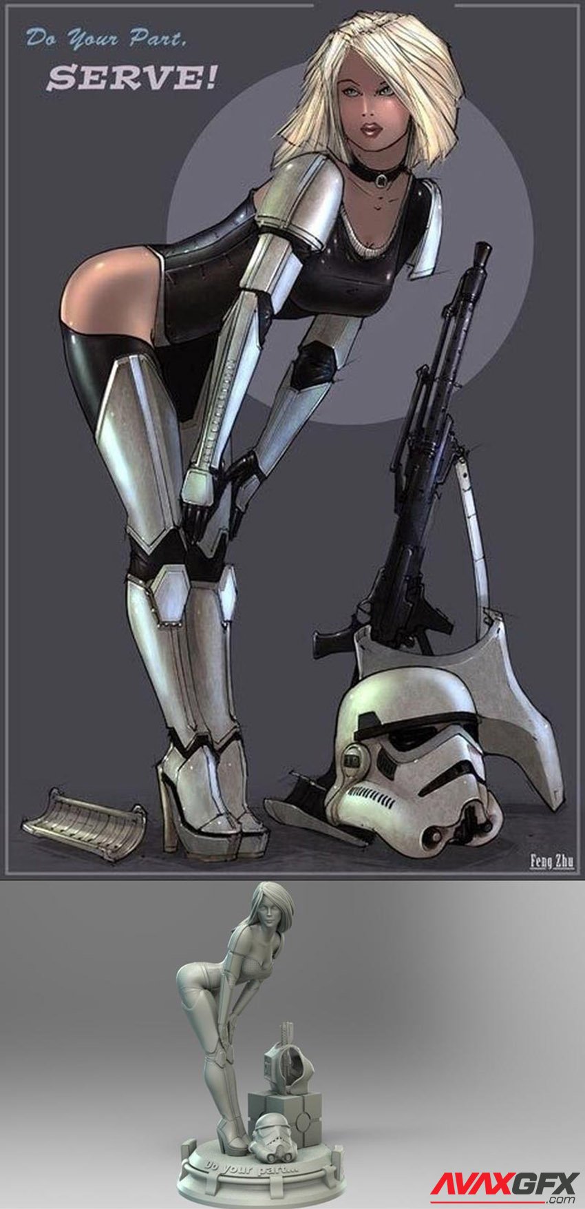 Star Wars Stormtrooper Pin Up Girl 3D Print