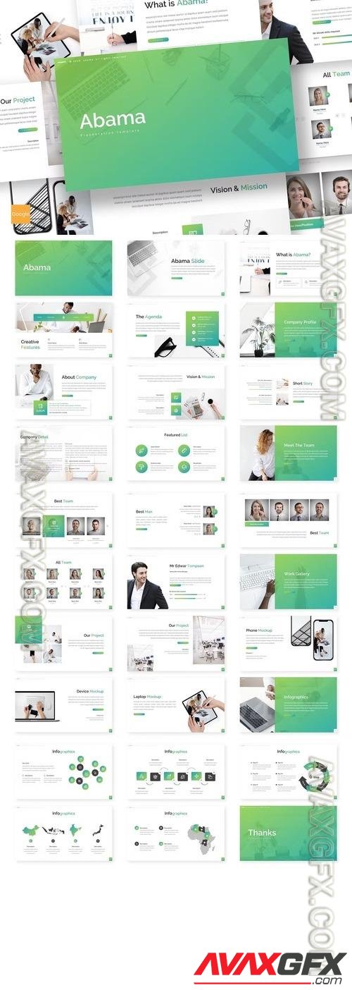Abama - Business Powerpoint, Keynote and Google Slides Template