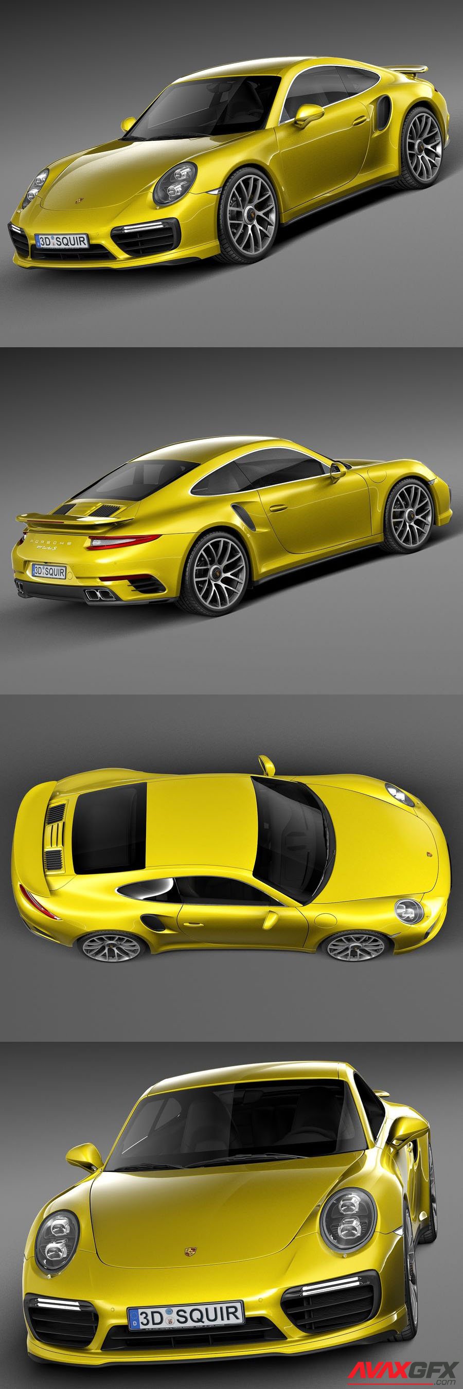 Porsche 911 Turbo S Coupe 2016 3D