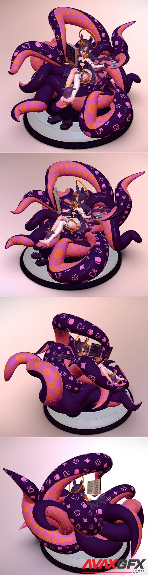 Ninomae Ina'nis - Leisure Time Fanart – 3D Print