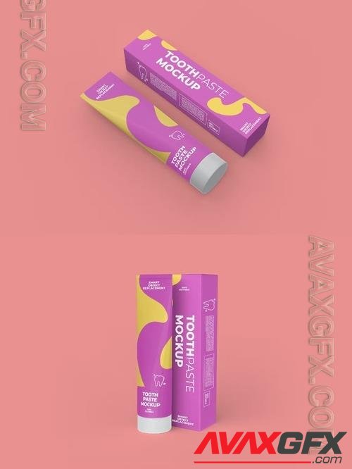 Tooth Paste with Box Display Mockup