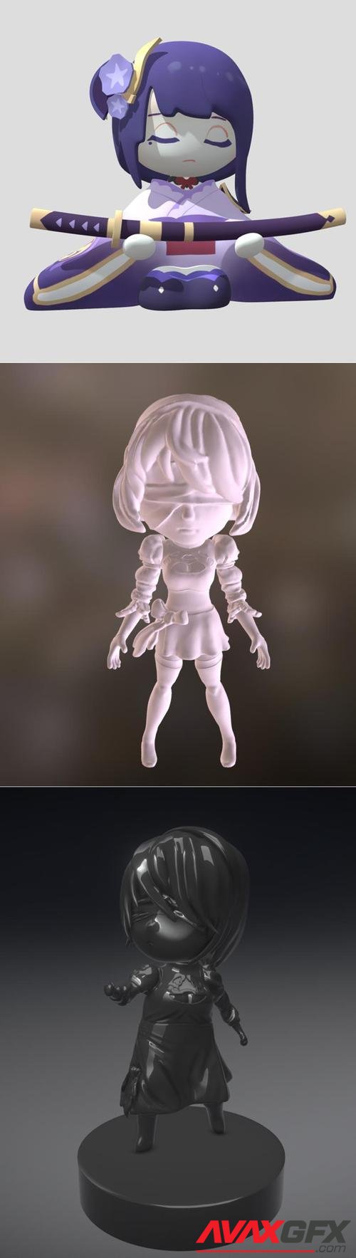 RaidenRef and YoRHa No.2 Type B aka Yorha 2B and Chibi 2B - Fanart – 3D Print