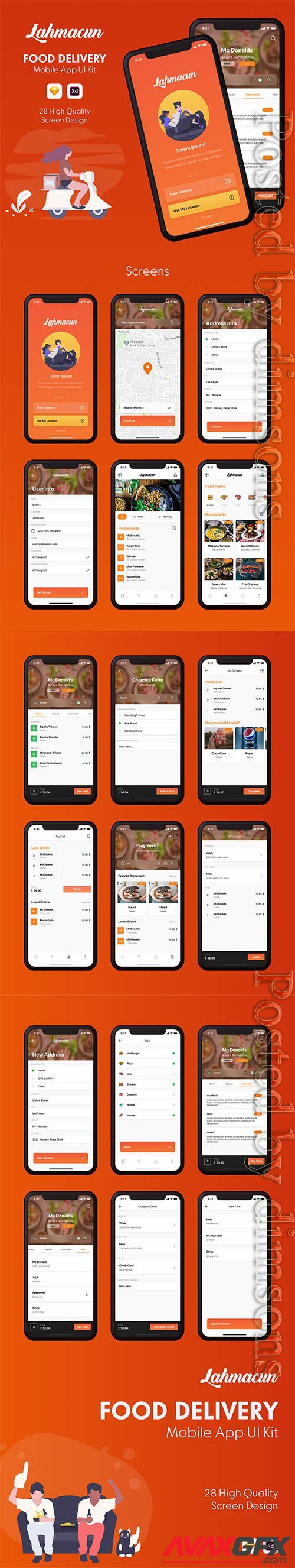 Lahmacun - Food Delivery Mobile App UI Kit UI8