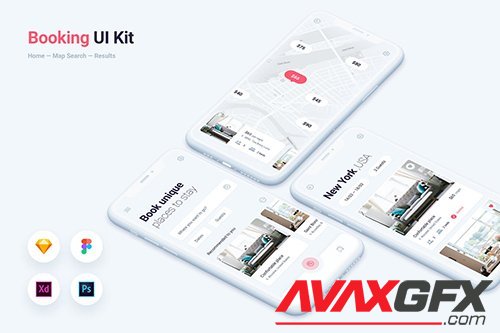 Booking & Rental Mobile App UI Kit Template
