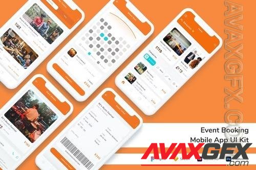Event Booking Mobile App UI Kit DAXKT8V