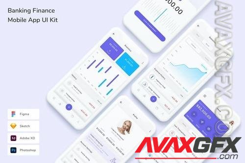 Banking Finance Mobile App UI Kit QD35QKX