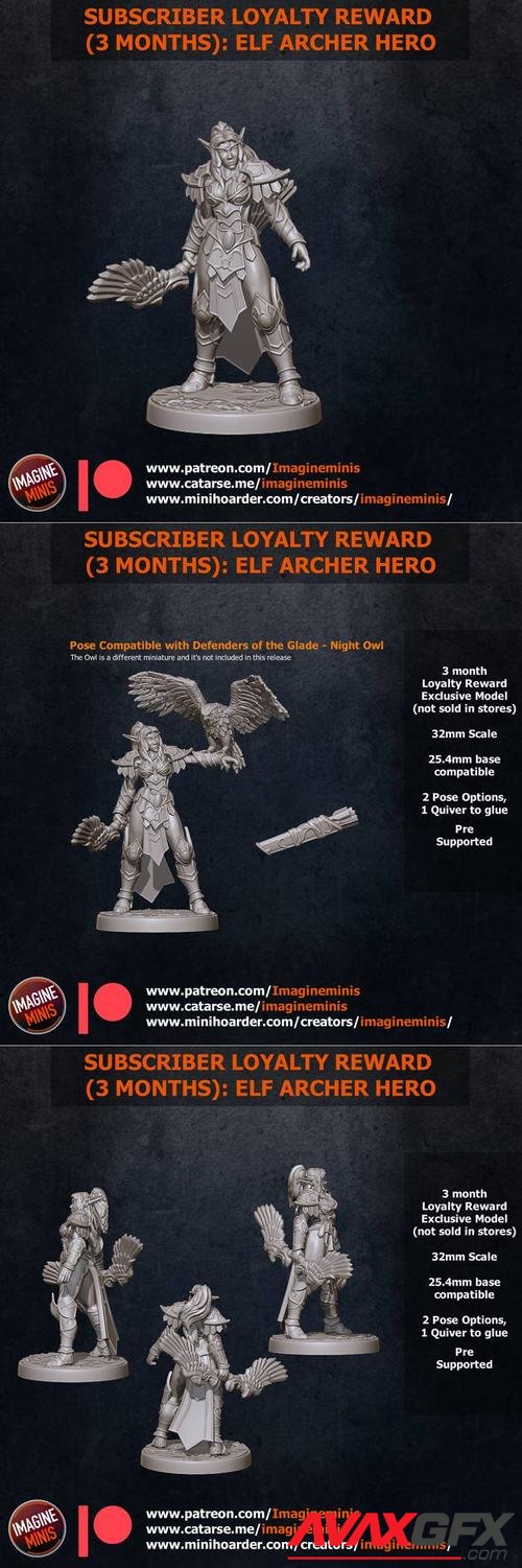 Loyalty Reward 03 Months - Elf Archer Hero – 3D Print