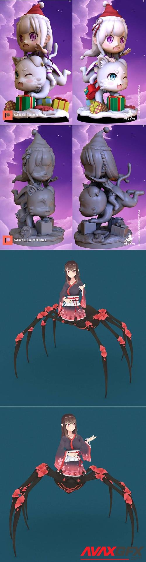 Emilia Re Zero - Model Chibi and Monster Girl Arachne – 3D Print