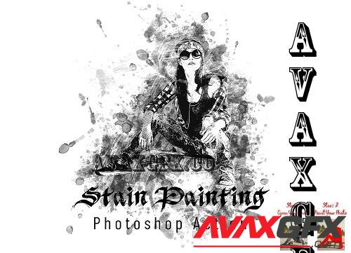 Stain Painting Photoshop Action - 7395530