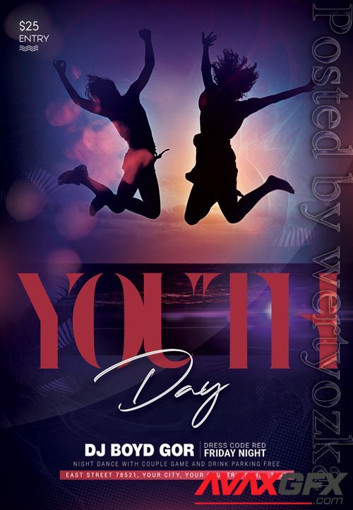 Youth day - Premium flyer psd template