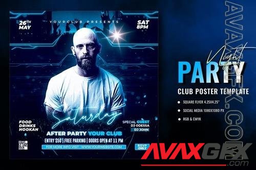 Night Club Party Flyer Template E5FBQBA