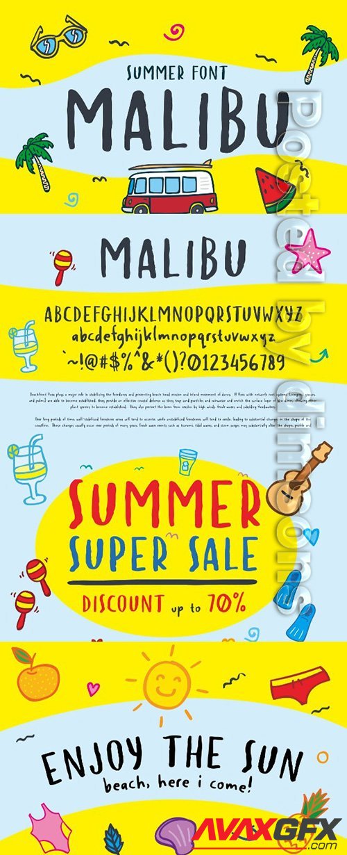 MALIBU - Carefree Handwriting Font OTF, TTF