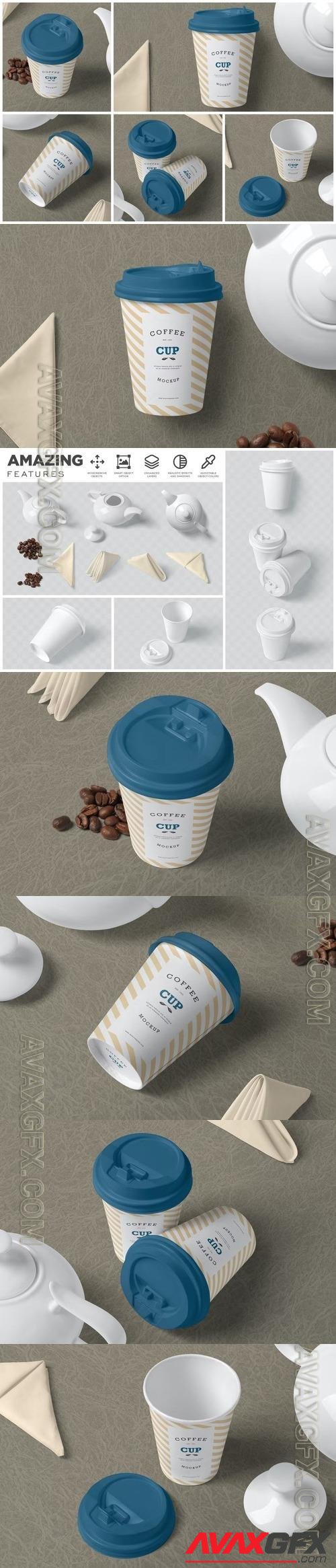 9oz Takeaway Coffee Cup Mockups